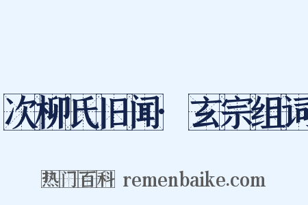 次柳氏旧闻·玄宗组词是什么意思的图片